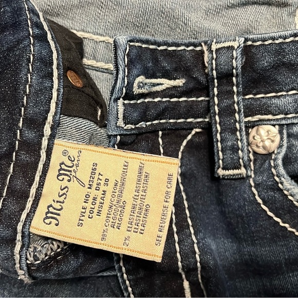 MISS ME SIZE 29 X 30 MID-RISE HAILEY SKINNY EMBROIDERED BACK POCKETS DENIM JEANS - Picture 4 of 5